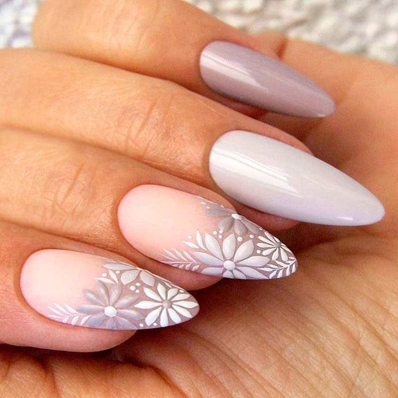 цветы и дизайны ногтей