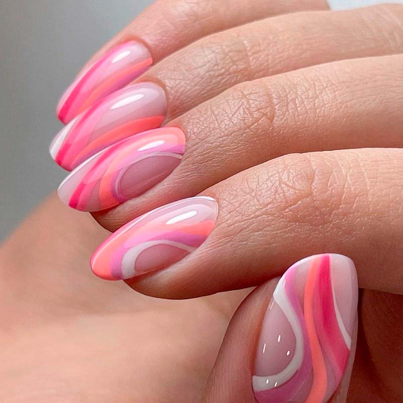 розовые оттенки и дизайны ногтей