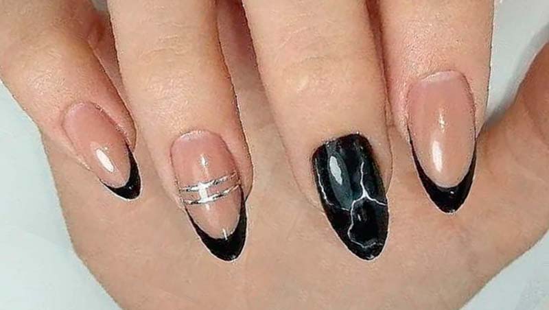 черный дизайн ногтей