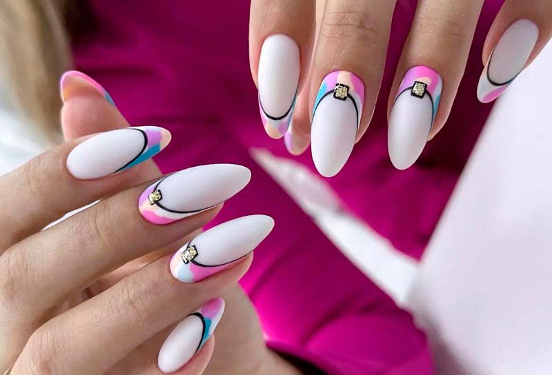 дизайн розовым цветом на ногти