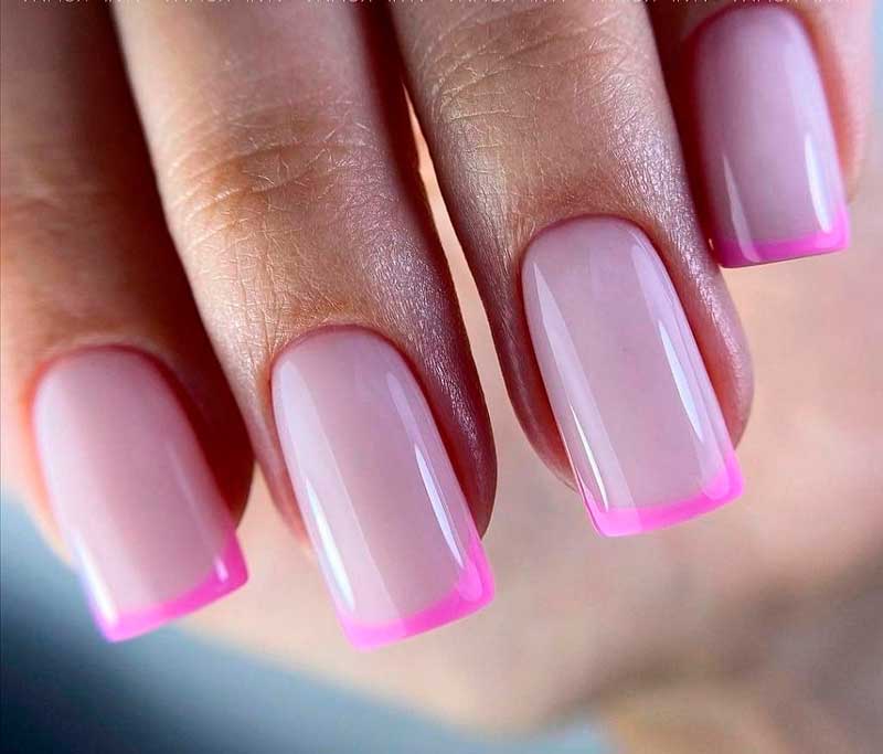 розовый дизайн на ногти