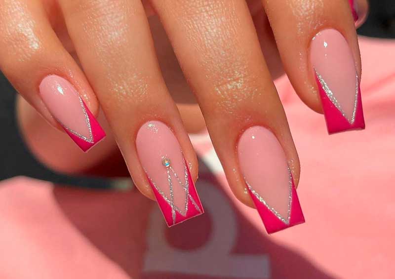 дизайн ногтей с розовым цветом