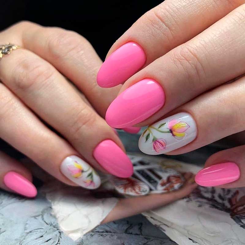 нежные розовые ногти