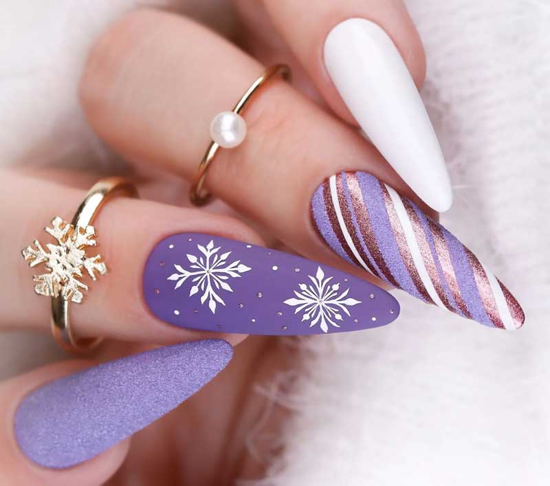 зимний дизайн ногтей